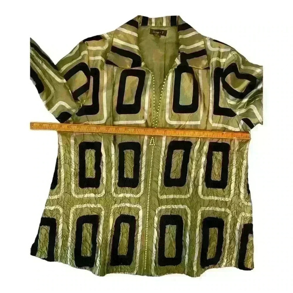 Jerry T Women's XL Geometric Print Zip Jacket Multicolor - Picture 5 of 6